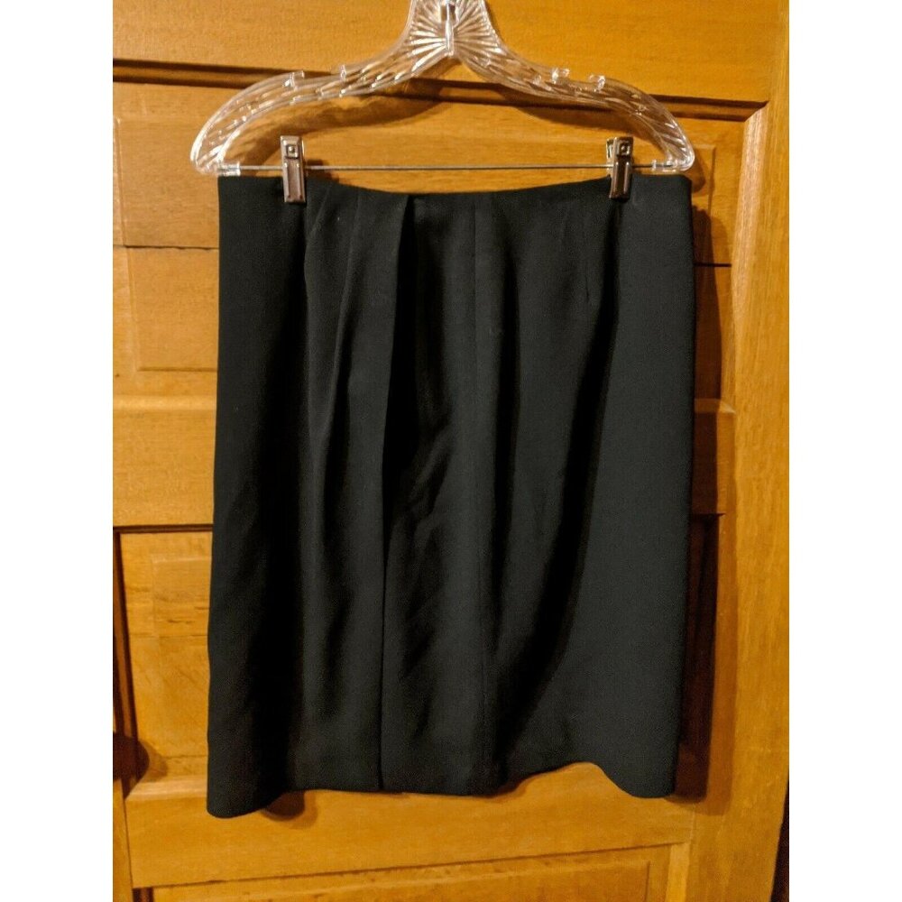Chaus Skirt 14 Straight Work Casual Stretch Black Lined Modest Womens